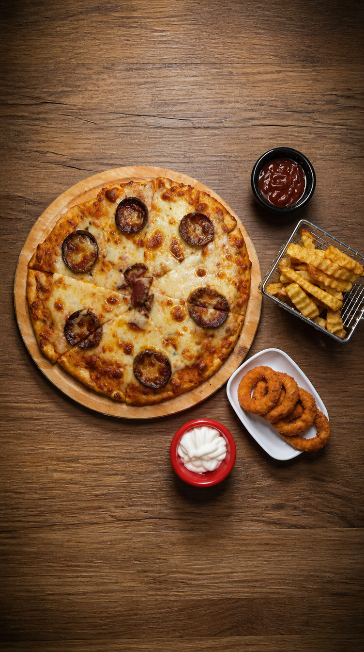 Sucuk kaşar çocuk menü pizza
