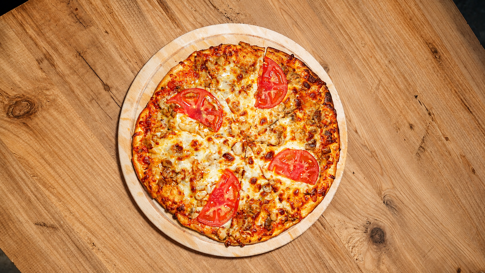 Tavuklu pizza